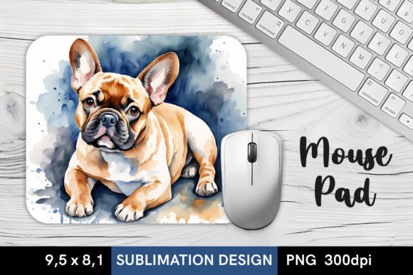 Download Watercolor French Bulldog - MousePad PNG - Watercolor Collection