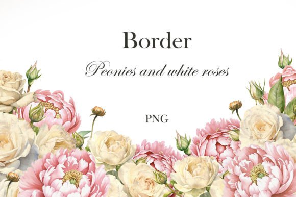 Download Watercolor Roses and Peonies Border - Watercolor Collection