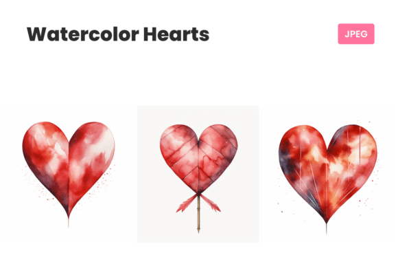 Download Watercolor Hearts | St. Valentine's Day - Watercolor Collection