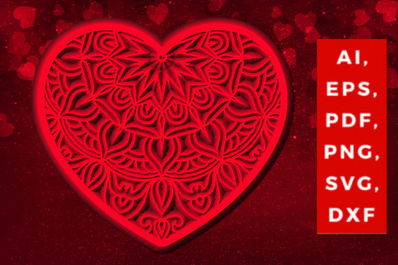 Download Layered 3D Valentine Hearts Design SVG, - Valentine hearts Collection