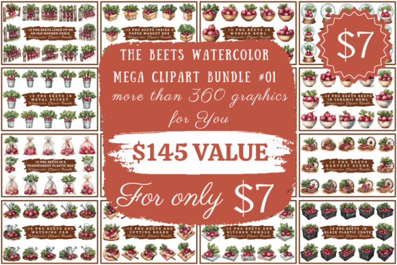 Download The Beets Watercolor Mega Clipart Bundle - Watercolor Collection