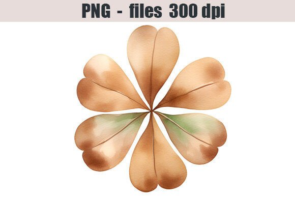 Download Bronze Clover Watercolor Clipart - Watercolor Collection
