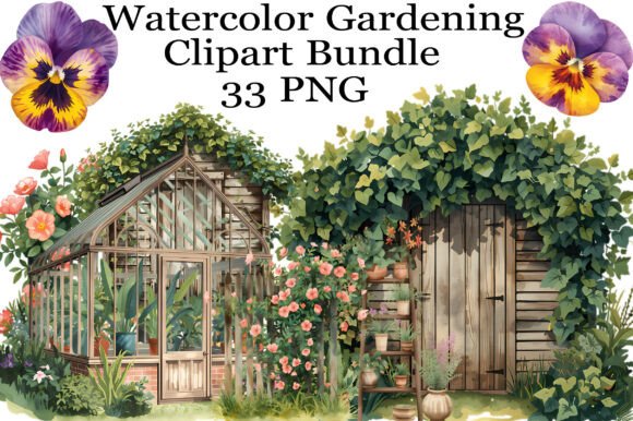 Download Watercolor Gardening Clipart Bundle - Watercolor Collection
