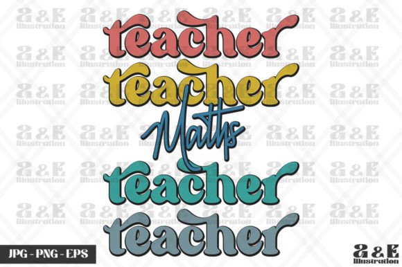 Download Retro Maths Teacher Rainbow School - Premium Bundle