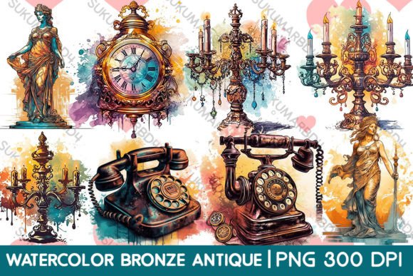 Download Watercolor Bronze Antique Clipart - Watercolor Collection