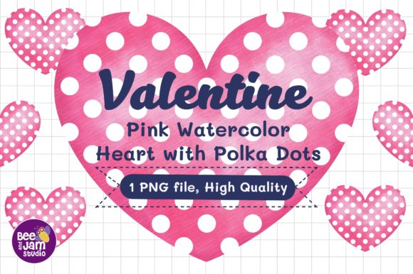Download Valentine Pink Watercolor Heart Polkadot - Watercolor Collection
