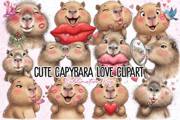 Download Cute Capybara Love Clipart PNG - Love clipart Collection