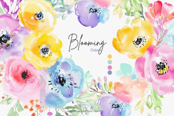 Download Blooming Colors Watercolor Flowers Png - Watercolor Collection