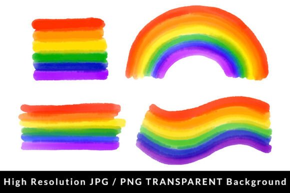 Download Set of Rainbow Pride Flag Watercolor PNG - Watercolor Collection