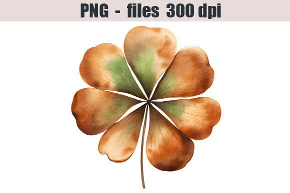 Download Bronze Clover Watercolor Clipart - Watercolor Collection
