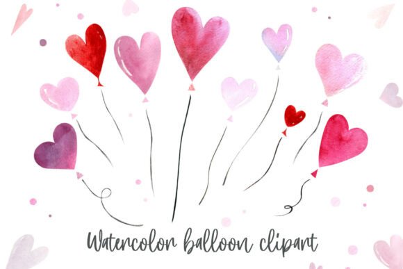 Download Watercolor Hearts Balloons Clipart - Watercolor Collection