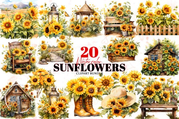 Download Sunflowers Summer Watercolor Clipart - Watercolor Collection
