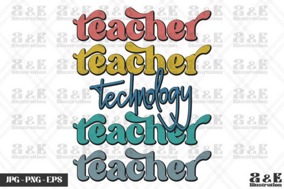 Download Retro Technology Teacher Rainbow School - Premium Resources