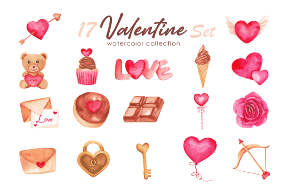 Download Valentine Watercolor Set - Watercolor Collection