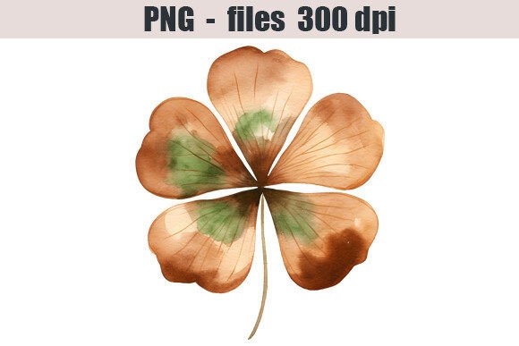 Download Bronze Clover Watercolor Clipart - Watercolor Collection