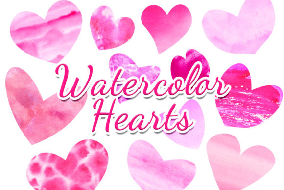 Download Watercolor Hearts Pink Purple Clipart - Watercolor Collection
