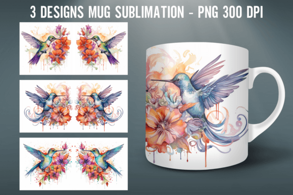 Download Watercolor Bird Mug Wrap Sublimation - Watercolor Collection