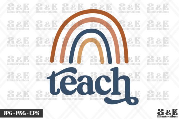 Download Teach Cute Boho Rainbow Teacher - Premium Bundle