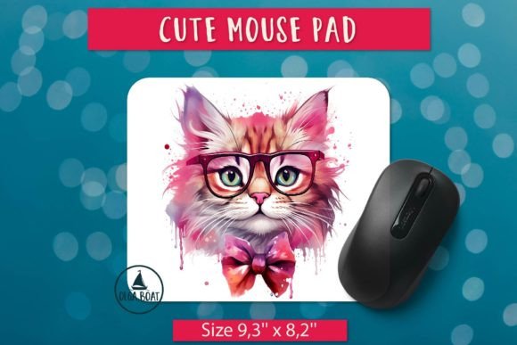 Download Cute Watercolor Cat Face | Mouse Pad Png - Watercolor Collection
