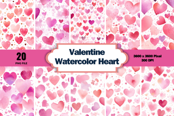 Download Valentine Watercolor Heart Background - Watercolor Collection