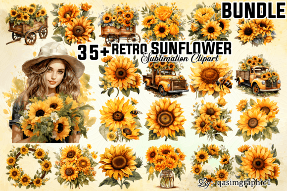 Download Sunflowers Watercolor Clipart Bundle - Watercolor Collection