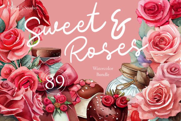 Download Sweet &amp; Rose Watercolor Clipart Bundle - Watercolor Collection