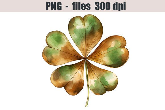 Download Bronze Clover Watercolor Clipart - Watercolor Collection