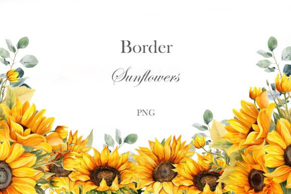 Download Watercolor Sunflowers Border - Watercolor Collection