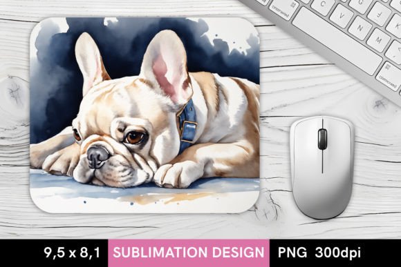 Download Watercolor French Bulldog - MousePad PNG - Watercolor Collection