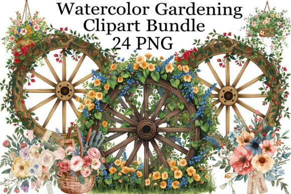 Download Watercolor Gardening Clipart Bundle - Watercolor Collection