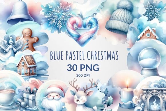 Download Blue Watercolor Christmas Sublimation - Watercolor Collection