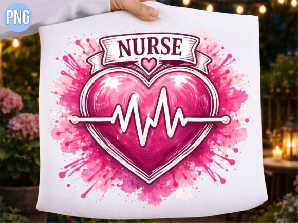 Download Pink Watercolor Heart Nurse EKG PNG - Watercolor Collection