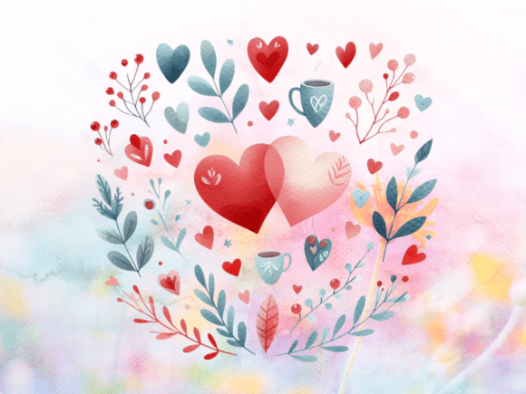 Download Watercolor Hearts Valentines Day Clipart - Watercolor Collection